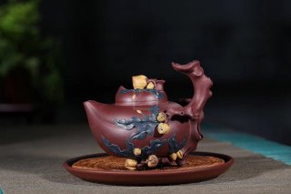 《多子多?！芬伺d紫砂壺高級工藝美術師純手工底槽青中壺茶具泡茶壺創新壺